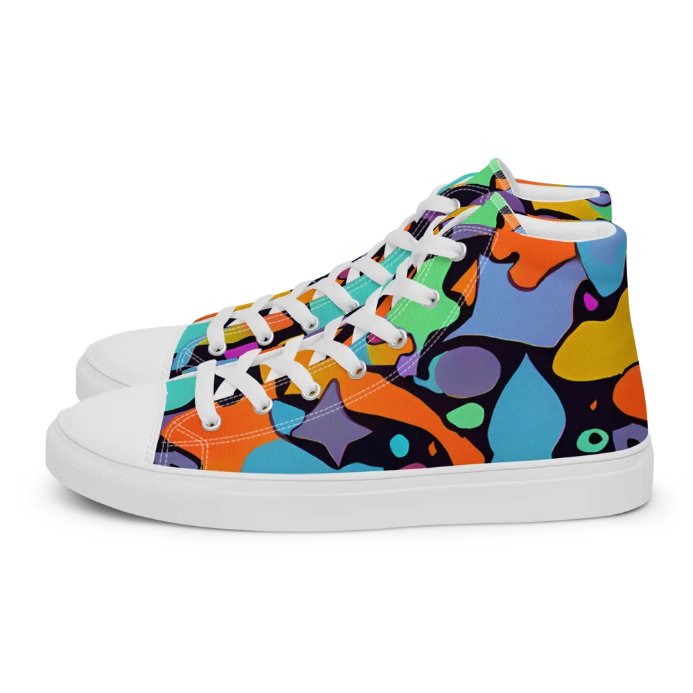 Acid Spectrum on Men's High Top Canvas Shoes — Left