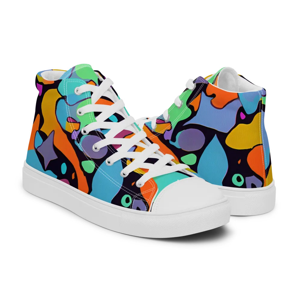 Acid Spectrum on Men's High Top Canvas Shoes — Right