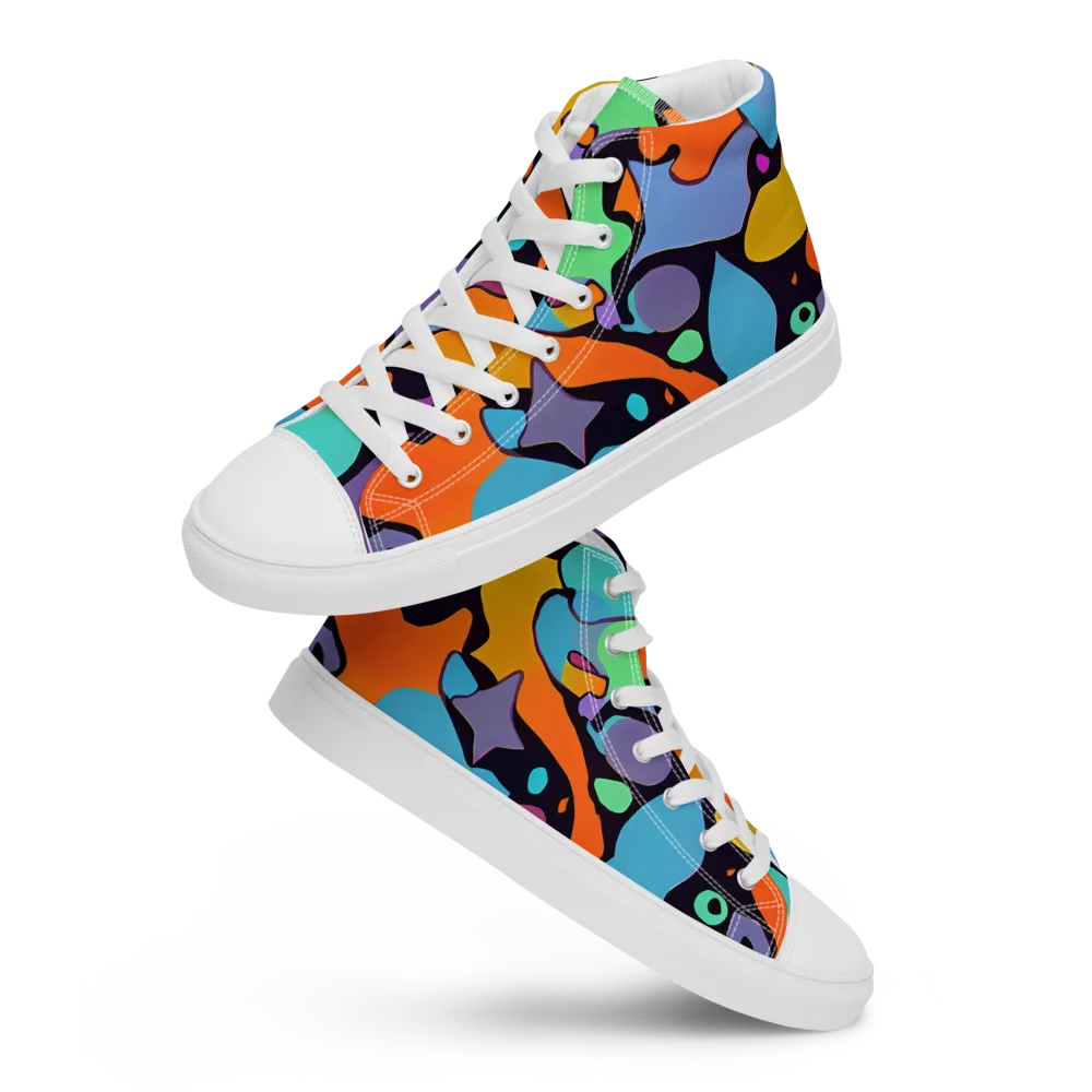 Acid Spectrum on Men's High Top Canvas Shoes — Front