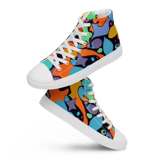 Acid Spectrum on a Men's High Top Canvas Shoes