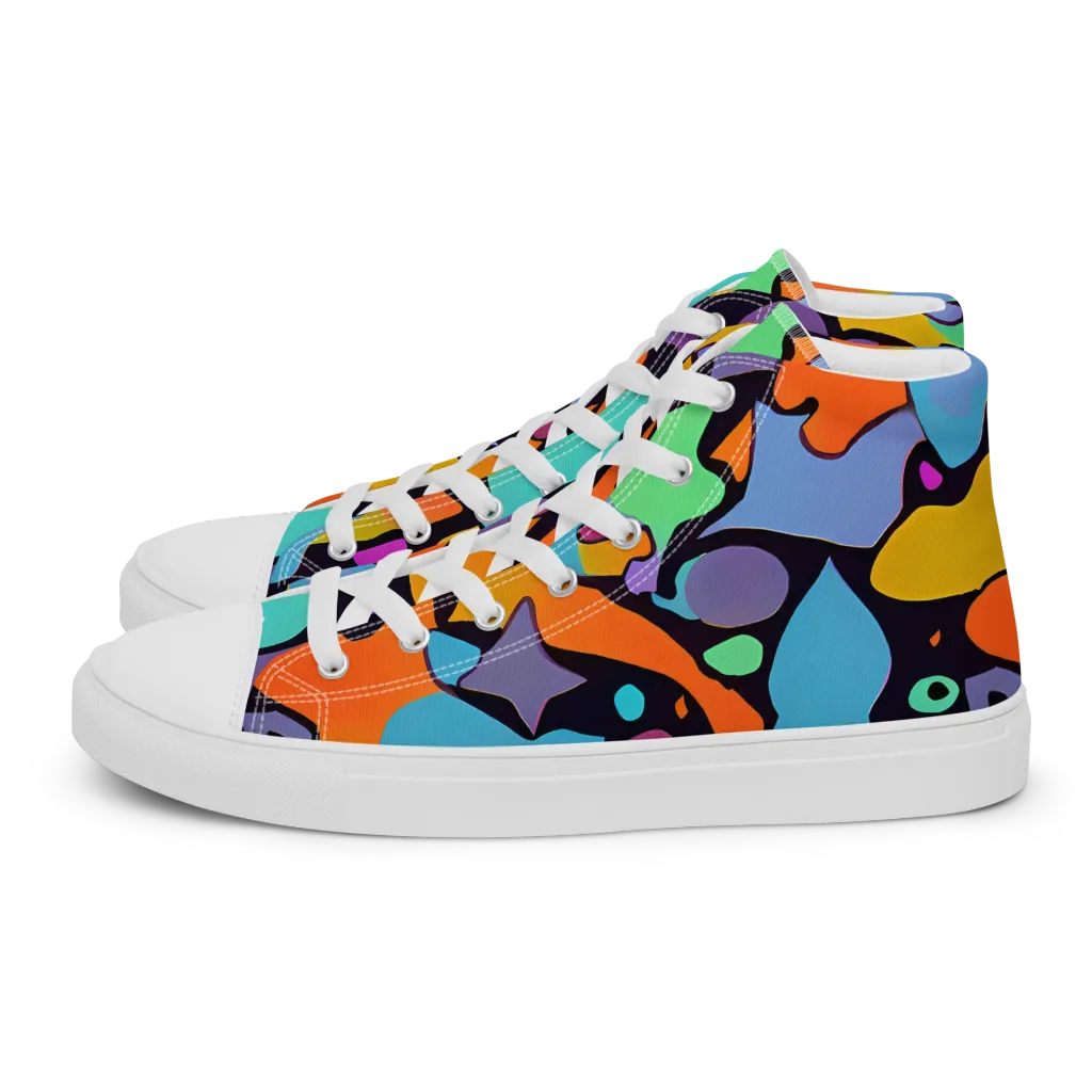 Acid Spectrum on Women's High Top Canvas Shoes — Left