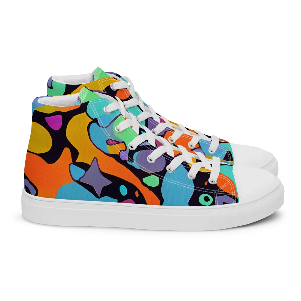 Acid Spectrum on Women's High Top Canvas Shoes — Right