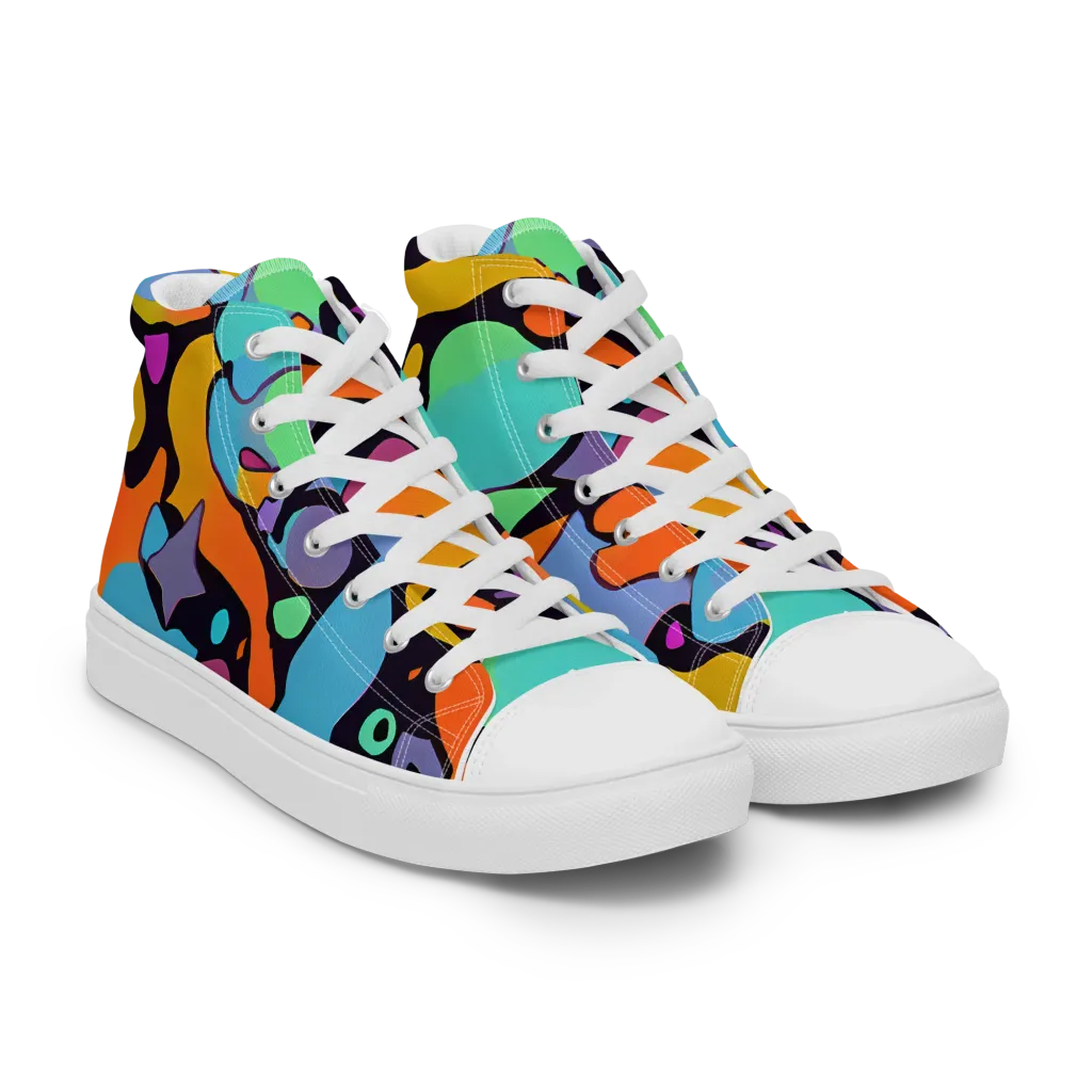 Acid Spectrum on Women's High Top Canvas Shoes — Right Front