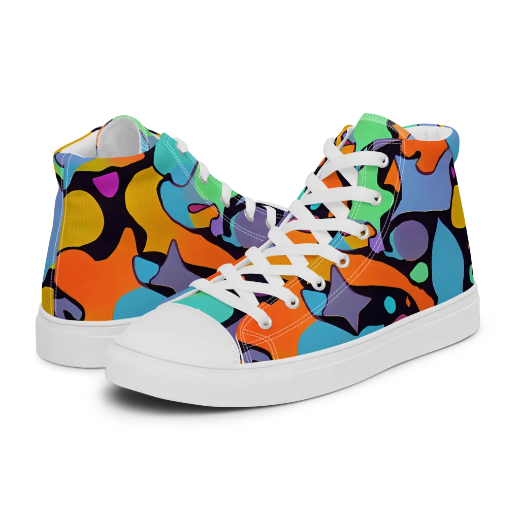 Acid Spectrum on Women's High Top Canvas Shoes — Left