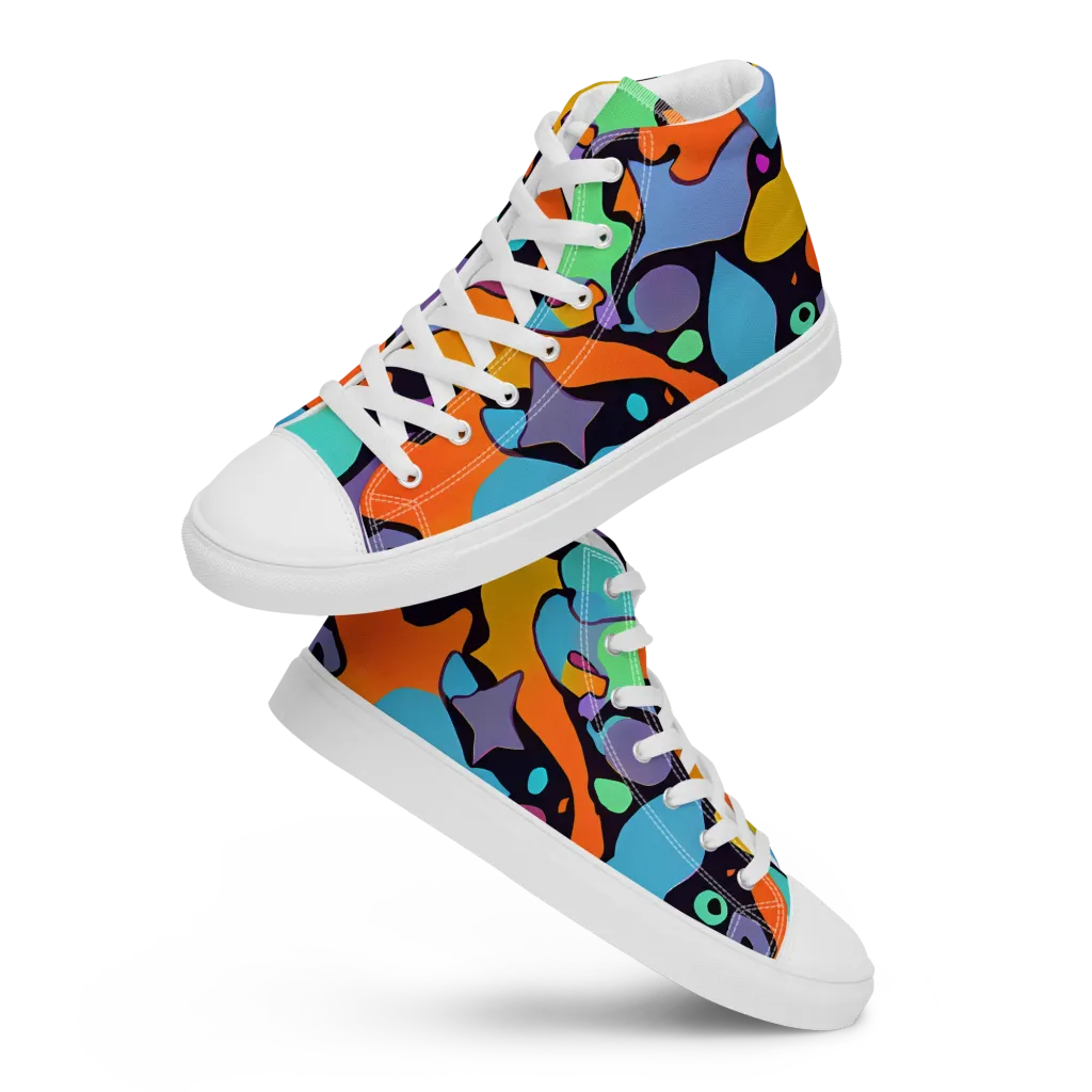 Acid Spectrum on Women's High Top Canvas Shoes — Front