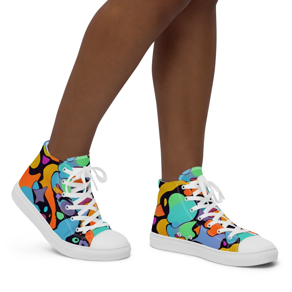Acid Spectrum on Women's High Top Canvas Shoes — Right
