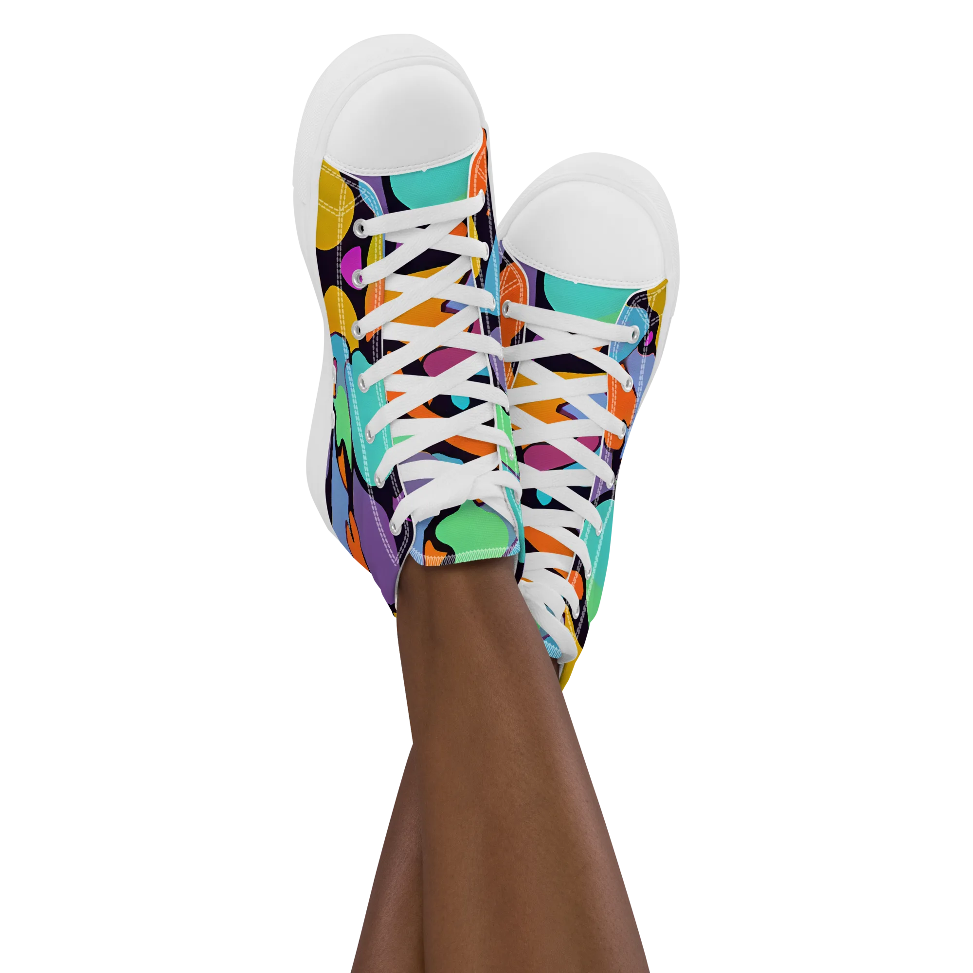 Acid Spectrum on Women's High Top Canvas Shoes — Front
