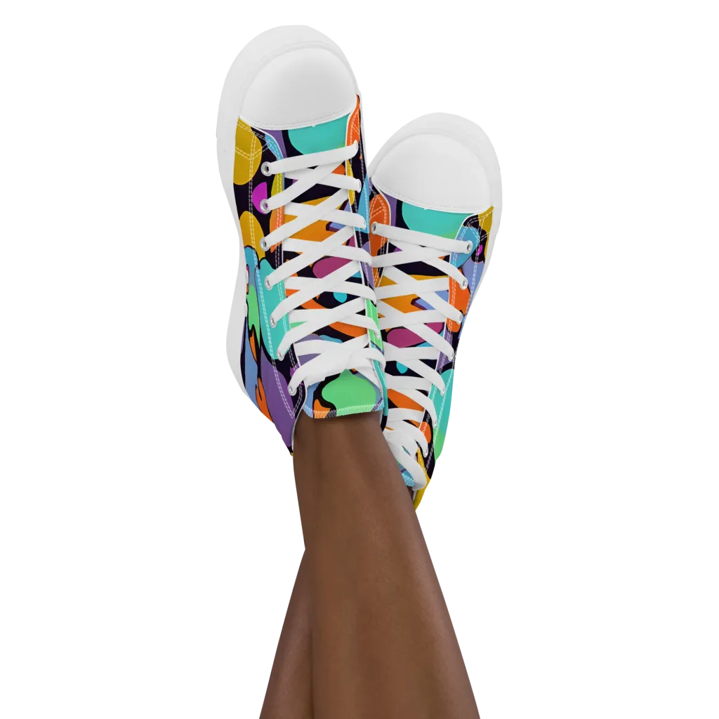 Acid Spectrum on Women's High Top Canvas Shoes — Front
