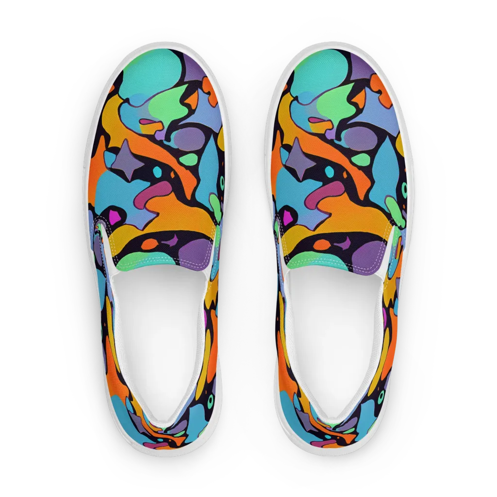 Acid Spectrum on Men's Slip-On Canvas Shoes — Front