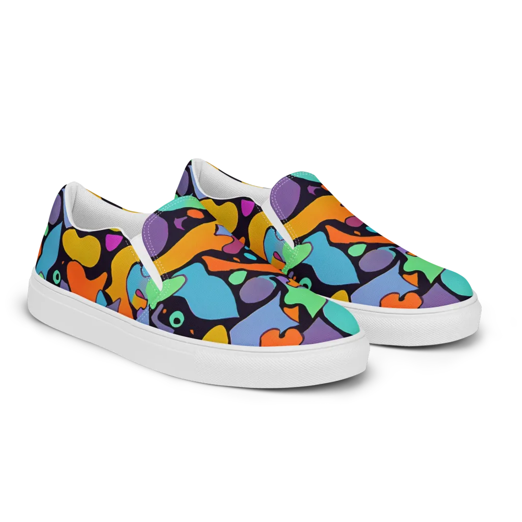 Acid Spectrum on Men's Slip-On Canvas Shoes — Right Front