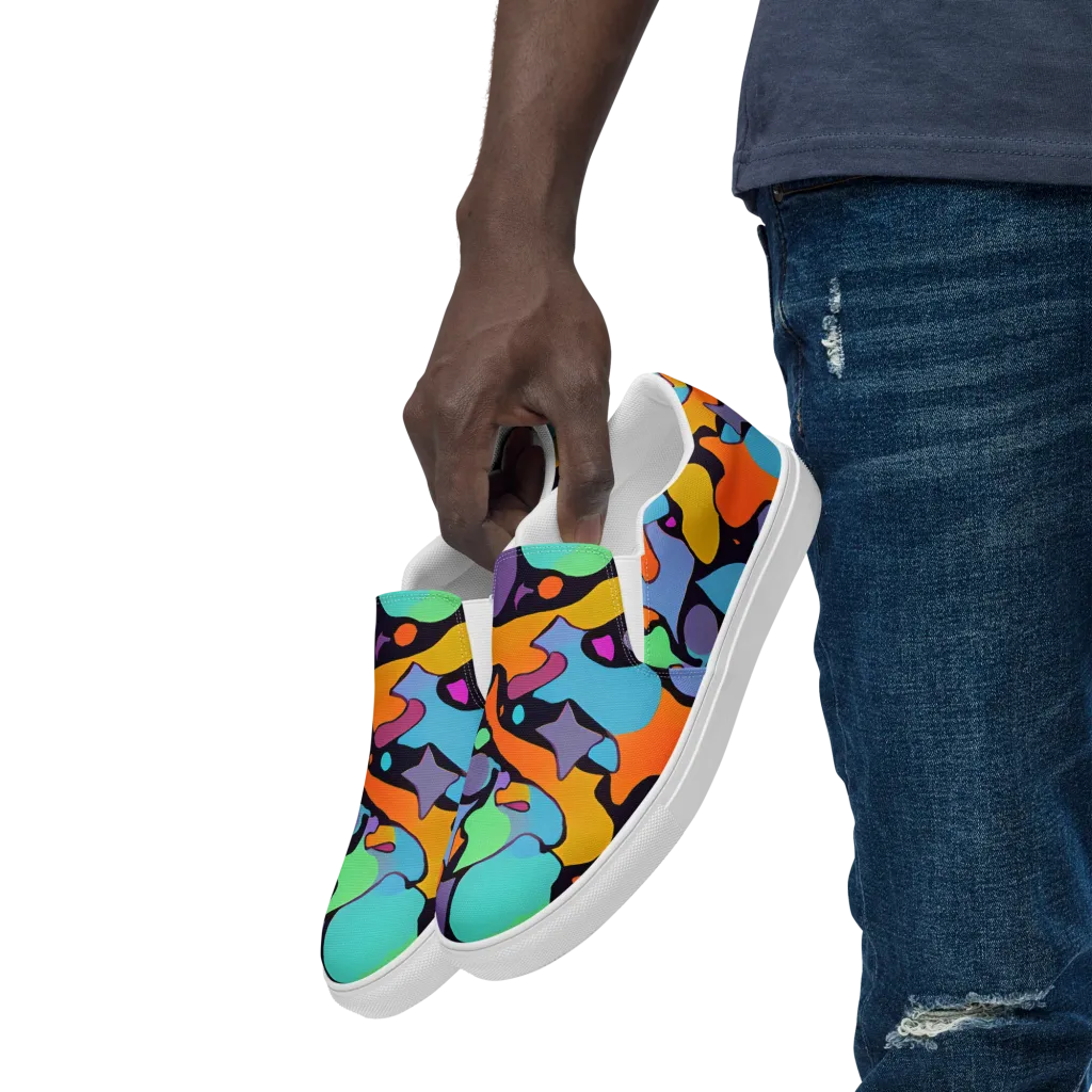 Acid Spectrum on Men's Slip-On Canvas Shoes — Left Front
