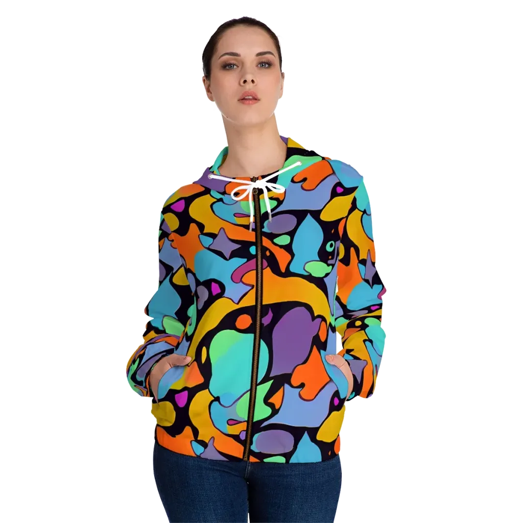 Acid Spectrum on Women's Full-Zip Hoodie — Front On Person