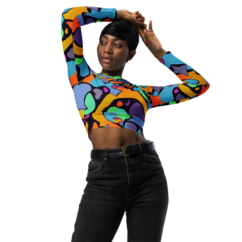 Acid Spectrum on Long Sleeve Crop Top — Front