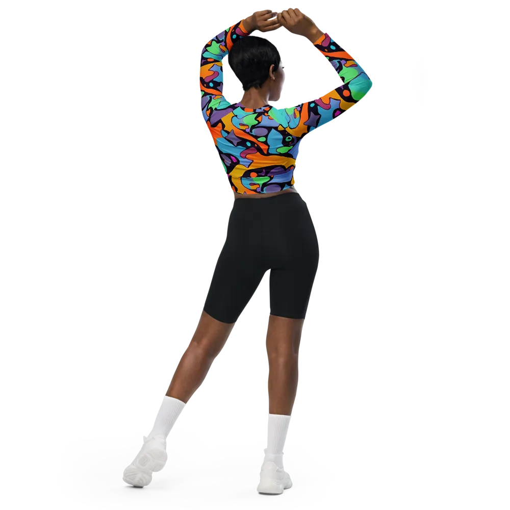 Acid Spectrum on Long Sleeve Crop Top — Back