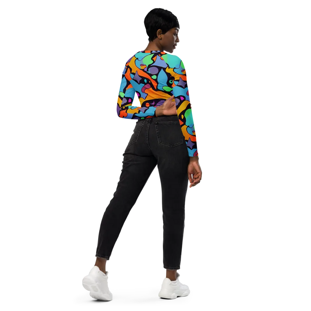 Acid Spectrum on Long Sleeve Crop Top — Right Back