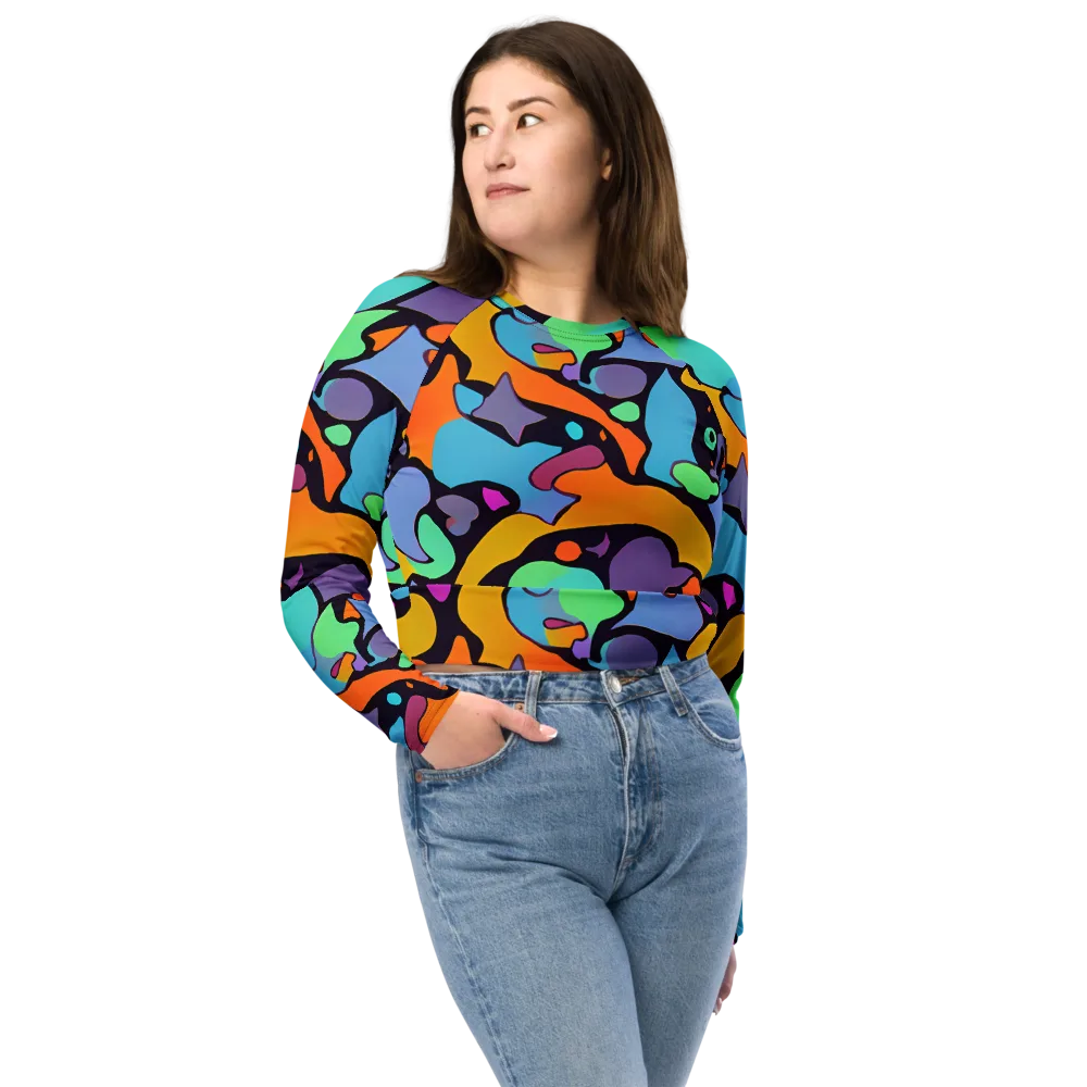 Acid Spectrum on Long Sleeve Crop Top — Front