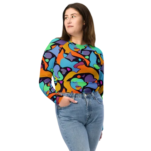 Acid Spectrum on a Long Sleeve Crop Top