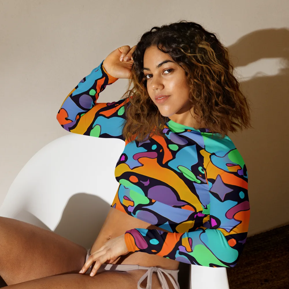 Acid Spectrum on Long Sleeve Crop Top — Left Front
