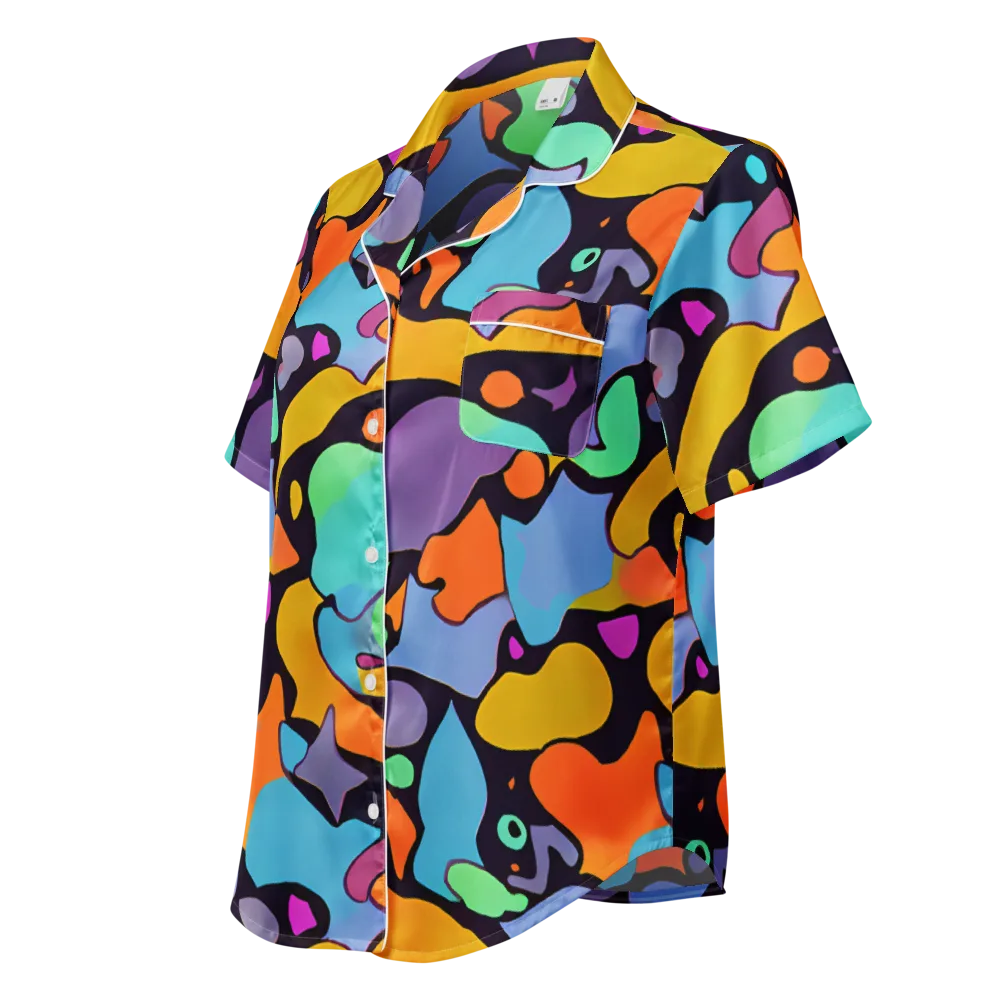Acid Spectrum on Women's Short Sleeve Pajama Top — Left Front