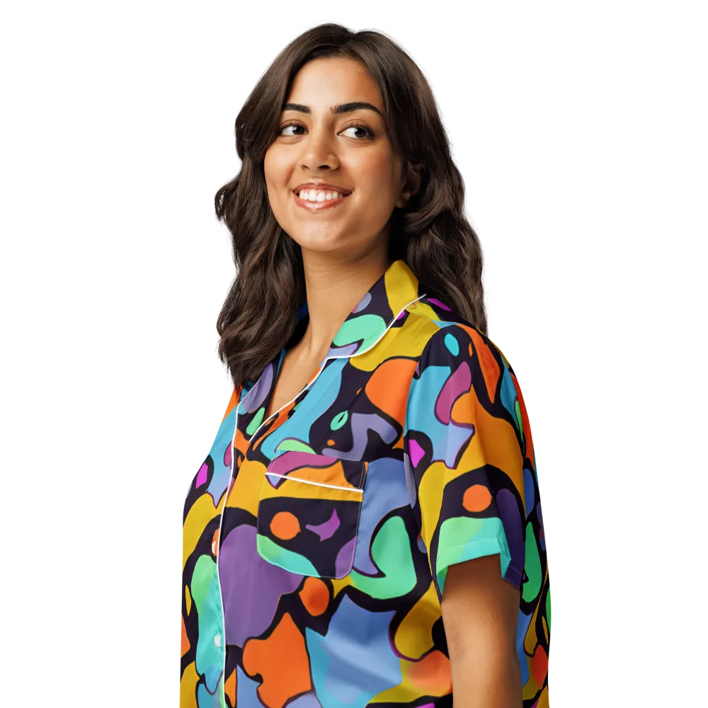 Acid Spectrum on Women's Short Sleeve Pajama Top — Left Front