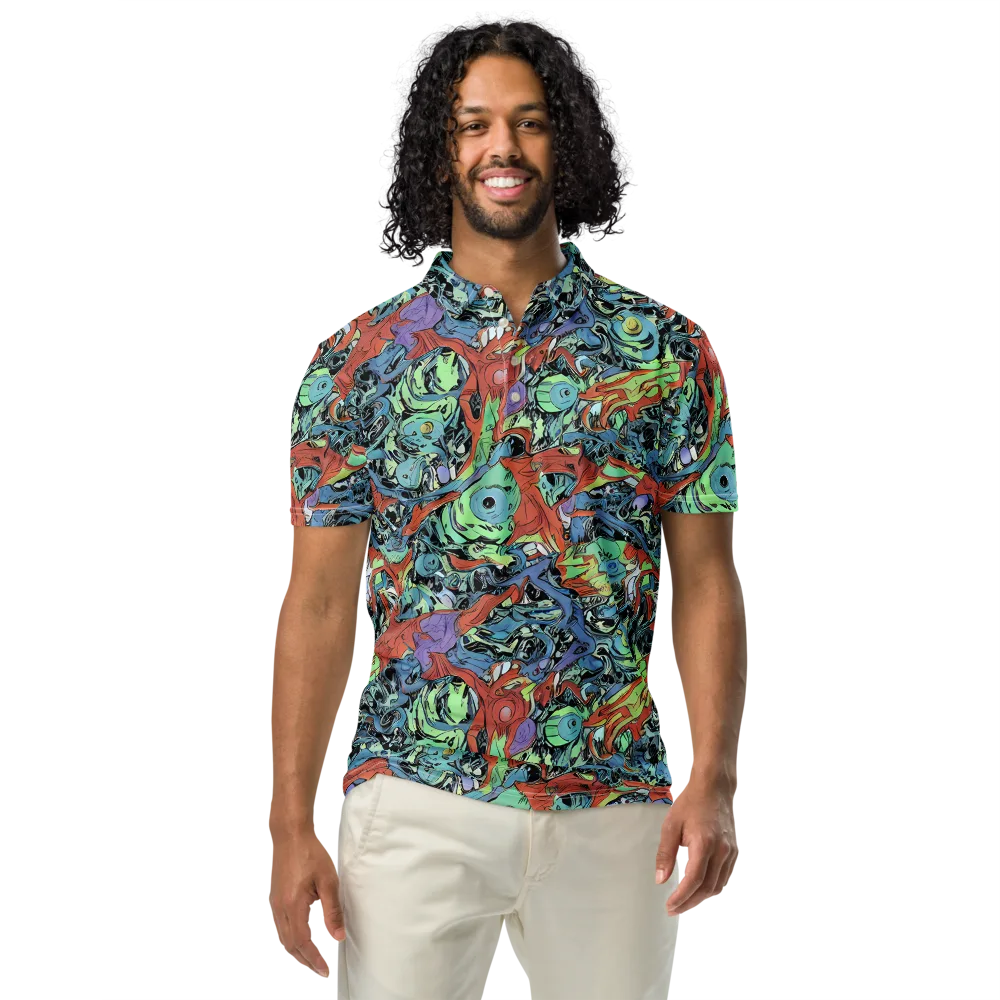 Surreal Shoal on Men's Slim Fit Polo Shirt — Front
