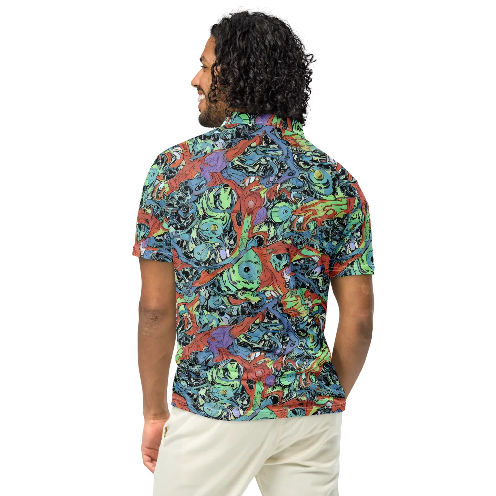 Surreal Shoal on Men's Slim Fit Polo Shirt — Back