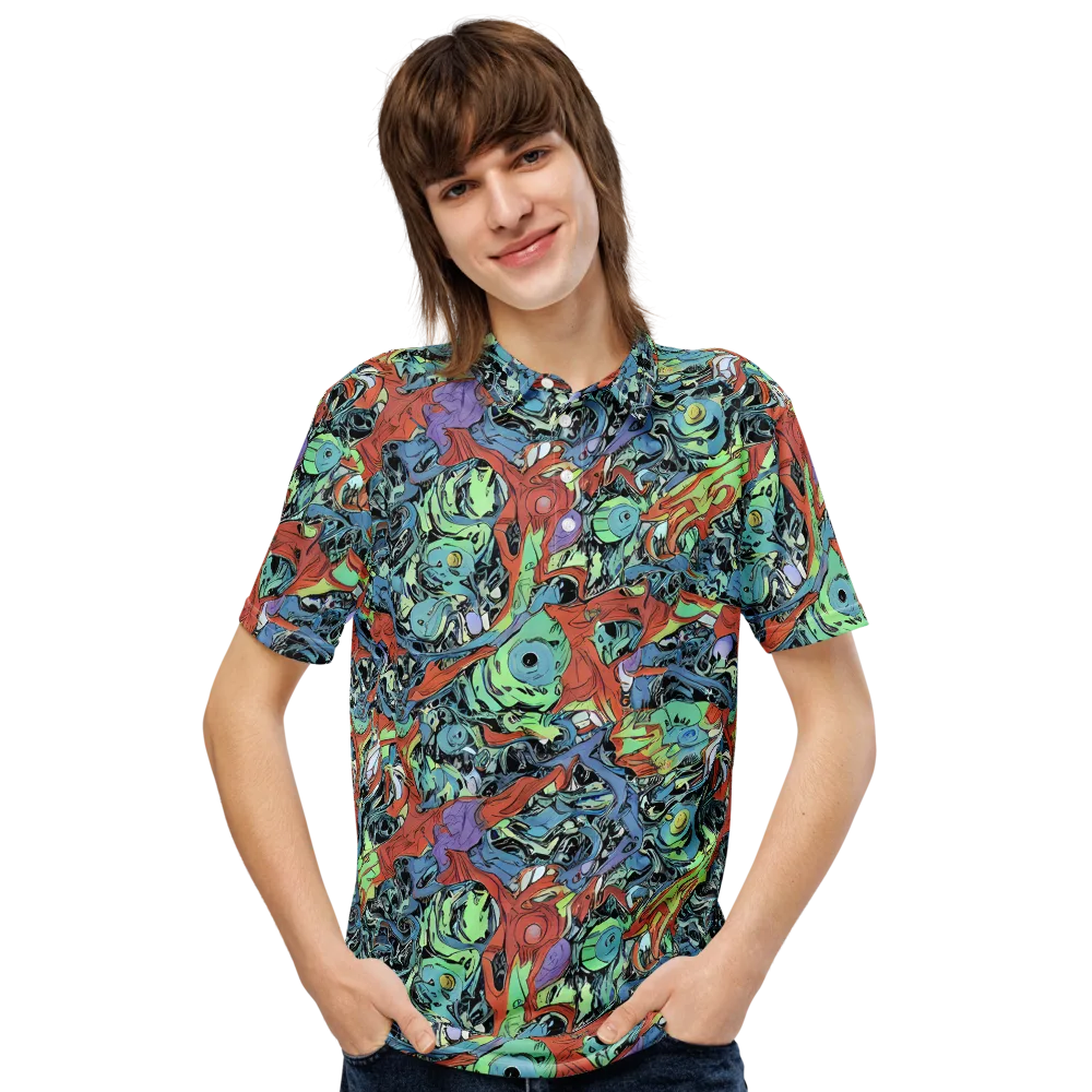Surreal Shoal on Men's Slim Fit Polo Shirt — Front
