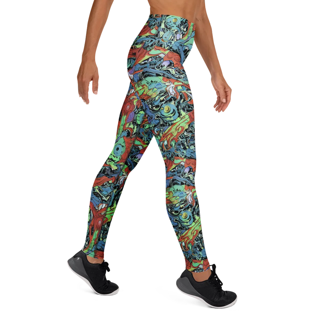Surreal Shoal on Yoga Leggings — Right