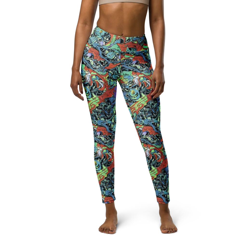 Surreal Shoal on Yoga Leggings — Front