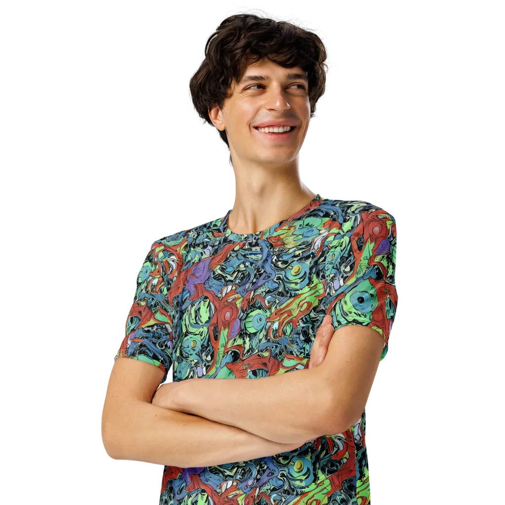 Surreal Shoal on Men's Crew Neck T-Shirt — Left Front