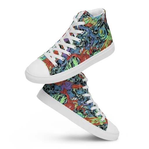 Surreal Shoal on a Men's High Top Canvas Shoes