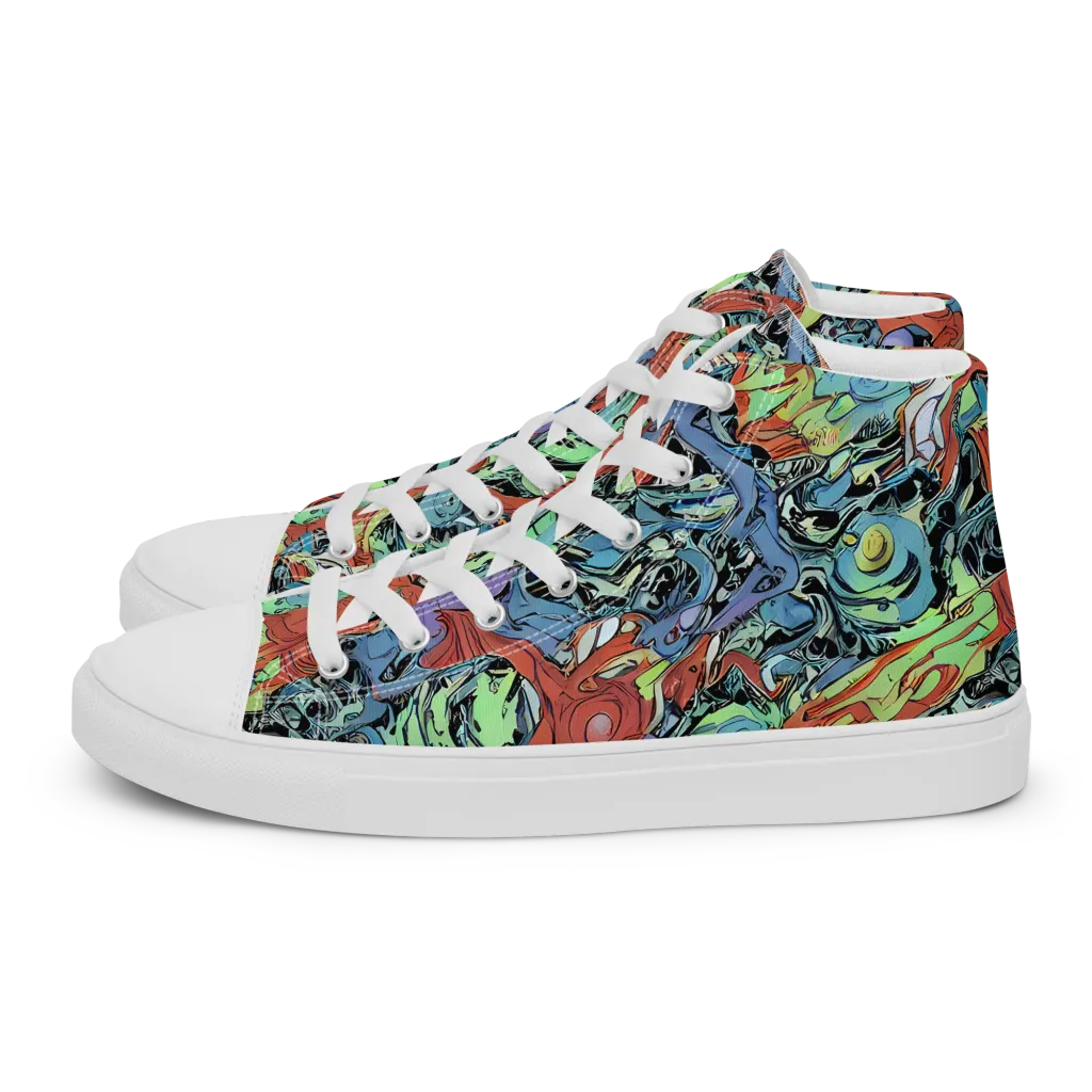 Surreal Shoal on Women's High Top Canvas Shoes — Left