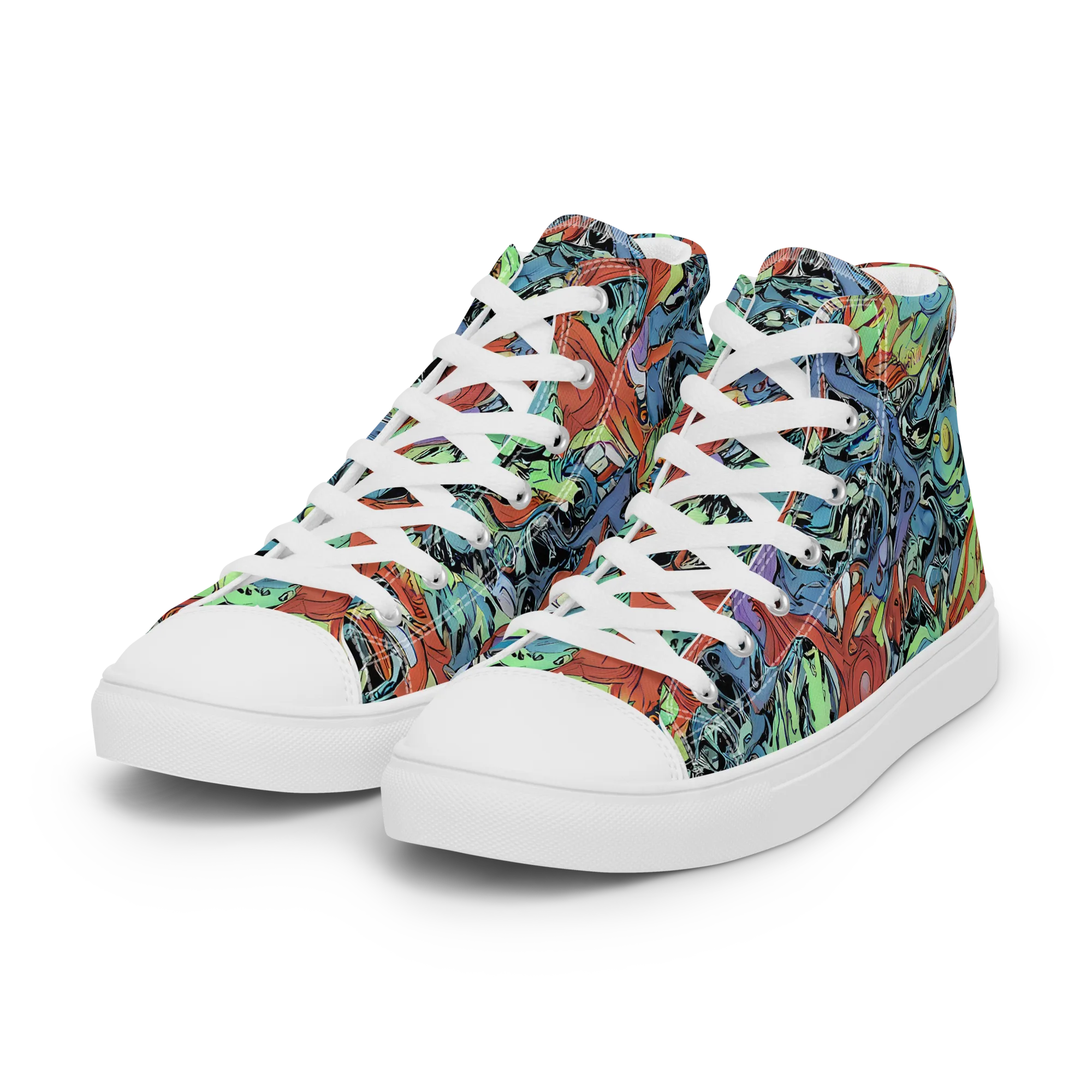 Surreal Shoal on Women's High Top Canvas Shoes — Left Front