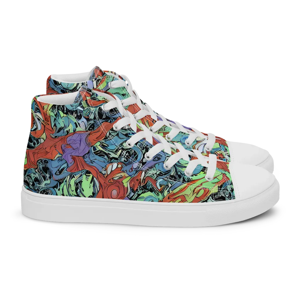 Surreal Shoal on Women's High Top Canvas Shoes — Right