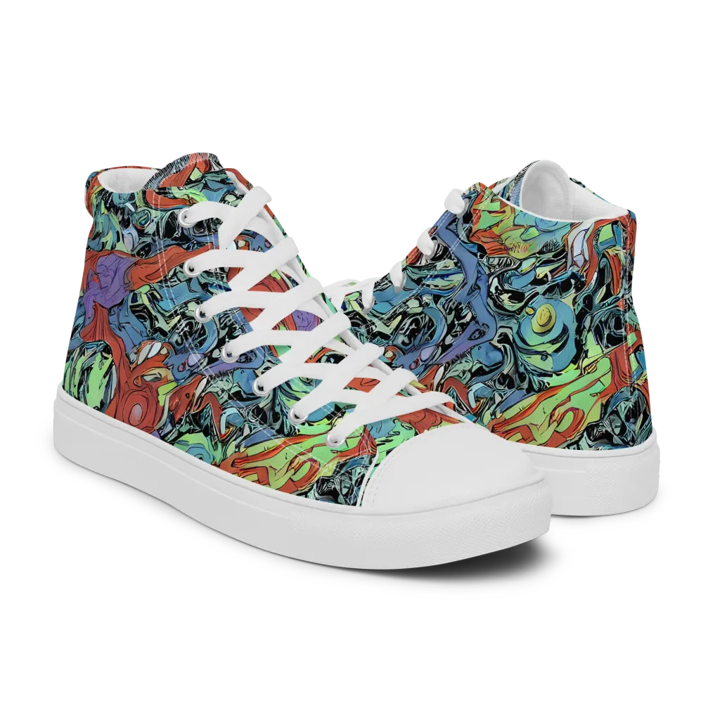 Surreal Shoal on Women's High Top Canvas Shoes — Right