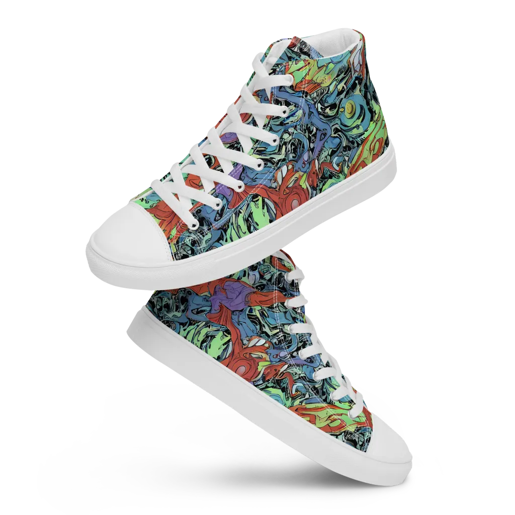 Surreal Shoal on Women's High Top Canvas Shoes — Front