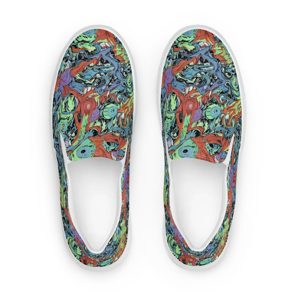 Surreal Shoal on Men's Slip-On Canvas Shoes — Front