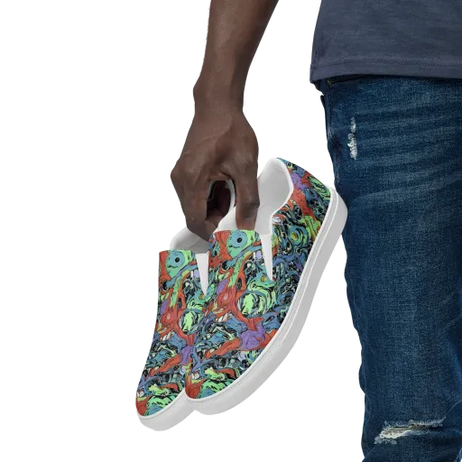 Surreal Shoal on a Men's Slip-On Canvas Shoes