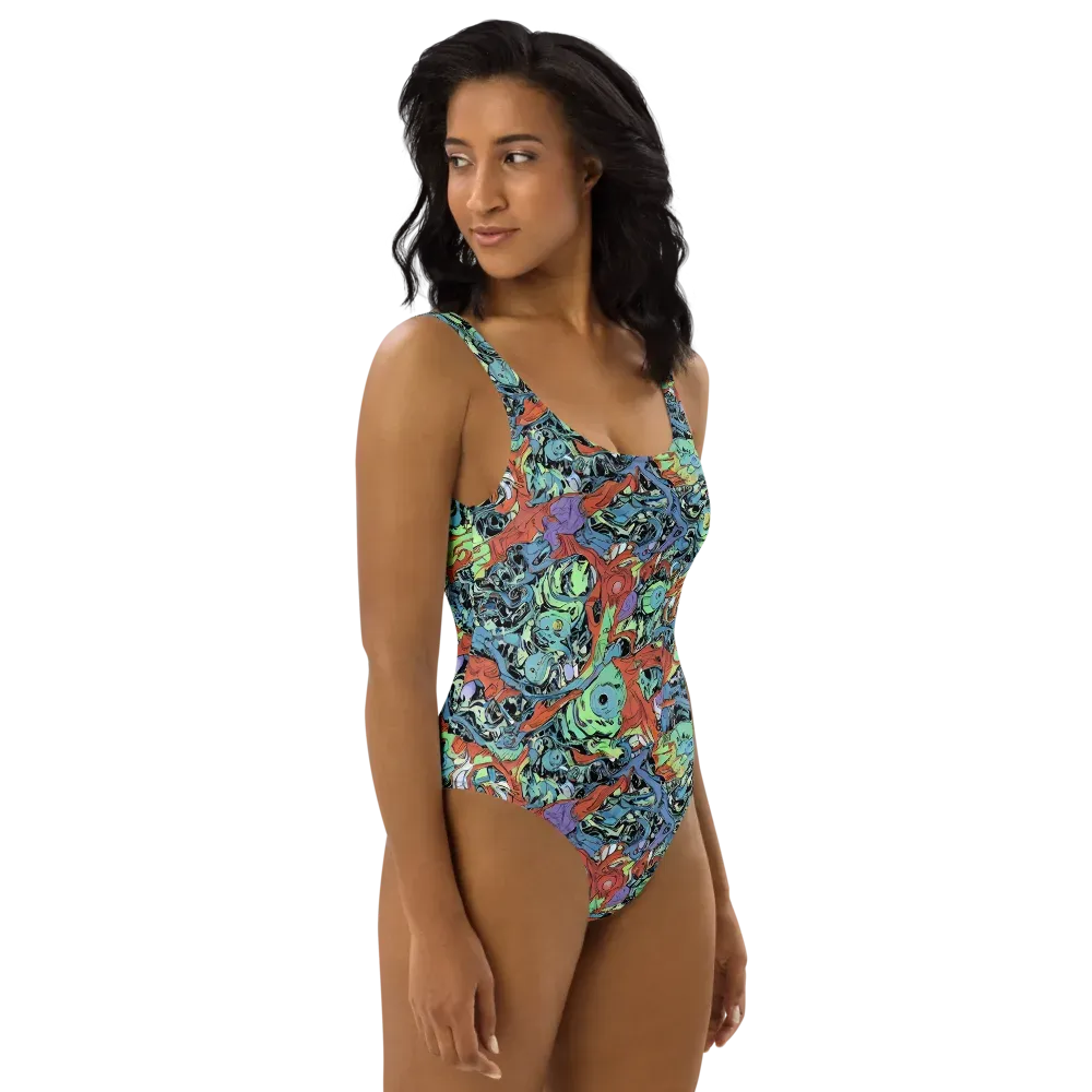 Surreal Shoal on One-Piece Swimsuit — Right