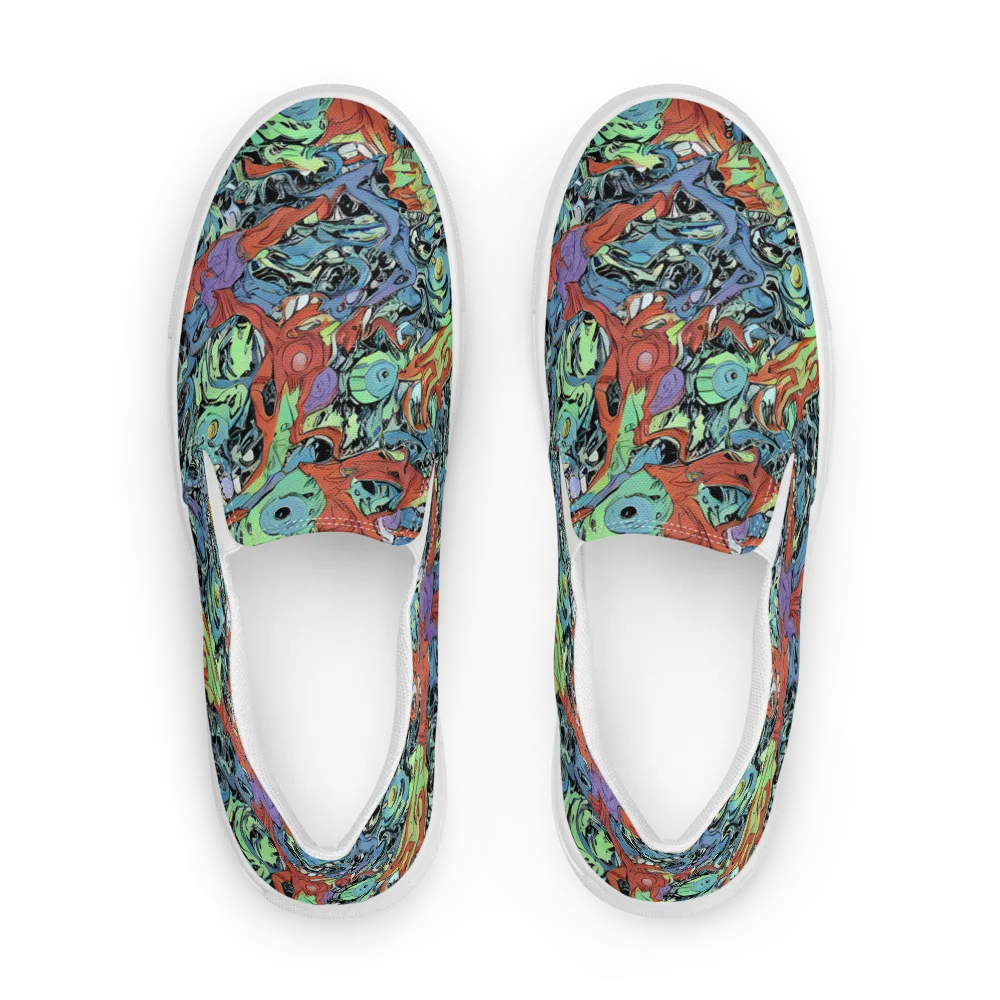 Surreal Shoal on Women's Slip-On Canvas Shoes — Front