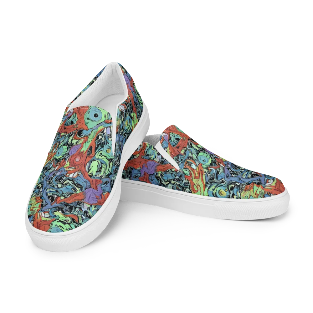 Surreal Shoal on Women's Slip-On Canvas Shoes — Left Front