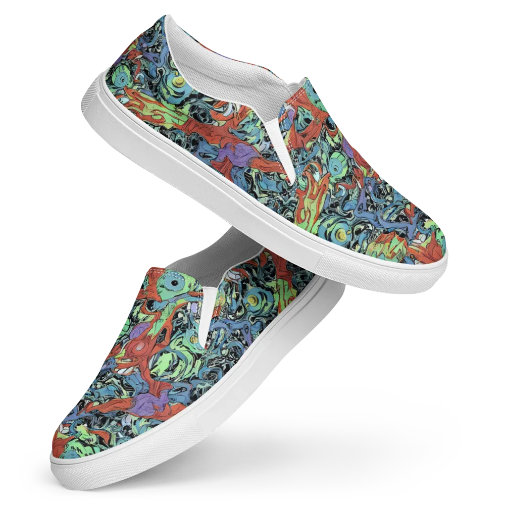 Surreal Shoal on Women's Slip-On Canvas Shoes — Front