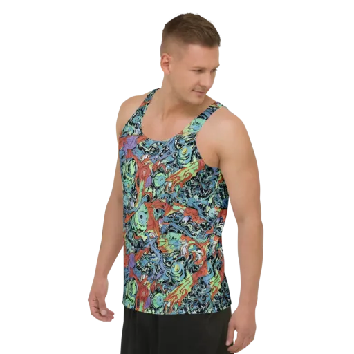 Surreal Shoal on a Men's Tank Top