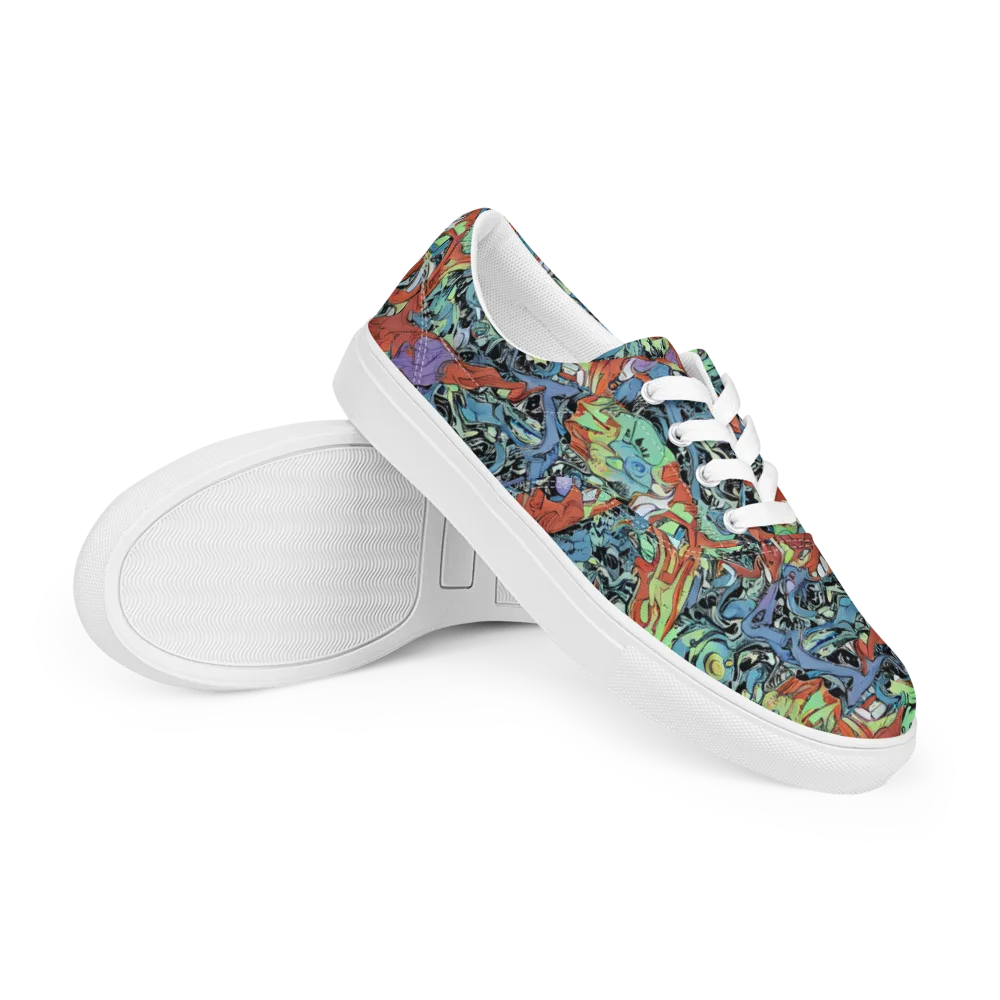 Surreal Shoal on Men's Lace-Up Canvas Shoes — Right Front