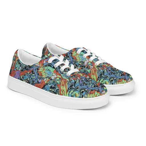 Surreal Shoal on a Men's Lace-Up Canvas Shoes