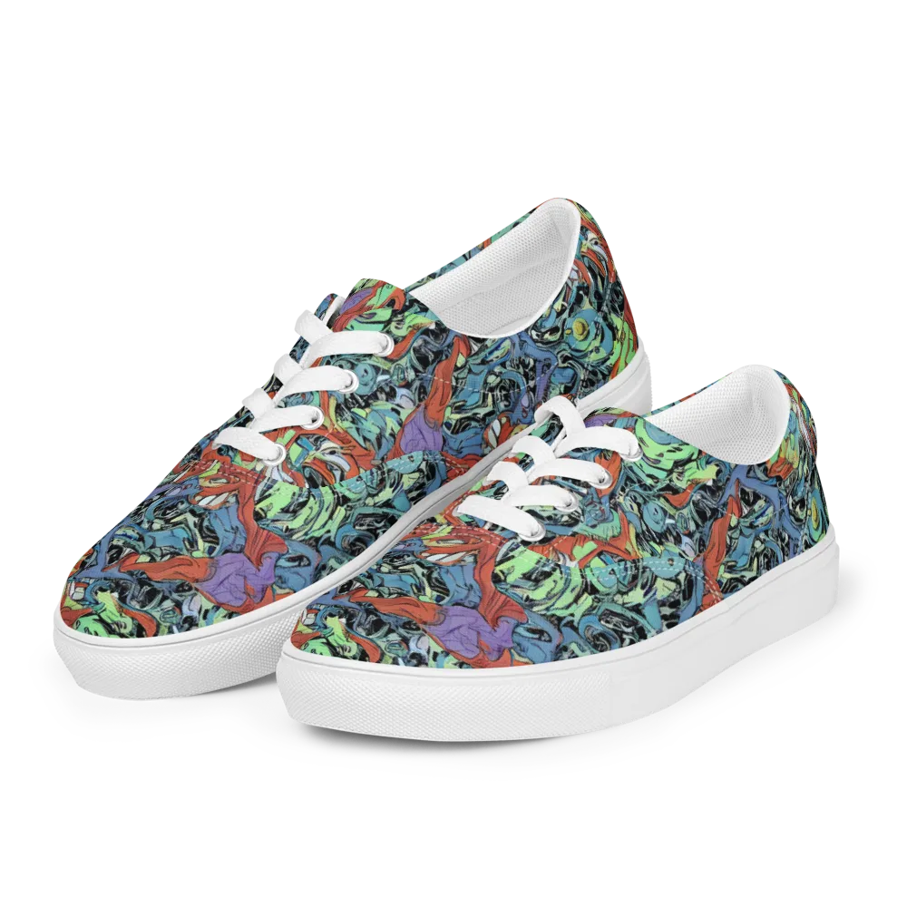 Surreal Shoal on Men's Lace-Up Canvas Shoes — Left Front