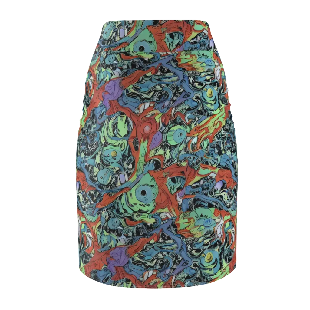 Surreal Shoal on Pencil Skirt — Back