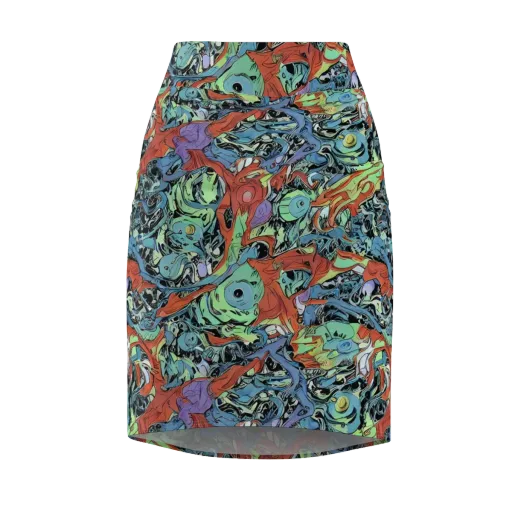 Surreal Shoal on a Pencil Skirt