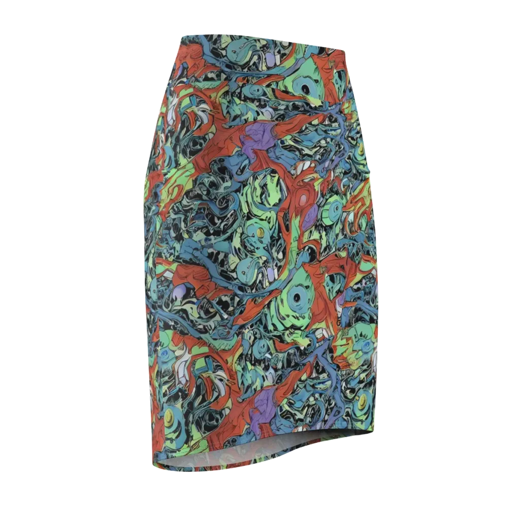 Surreal Shoal on Pencil Skirt — Front Side