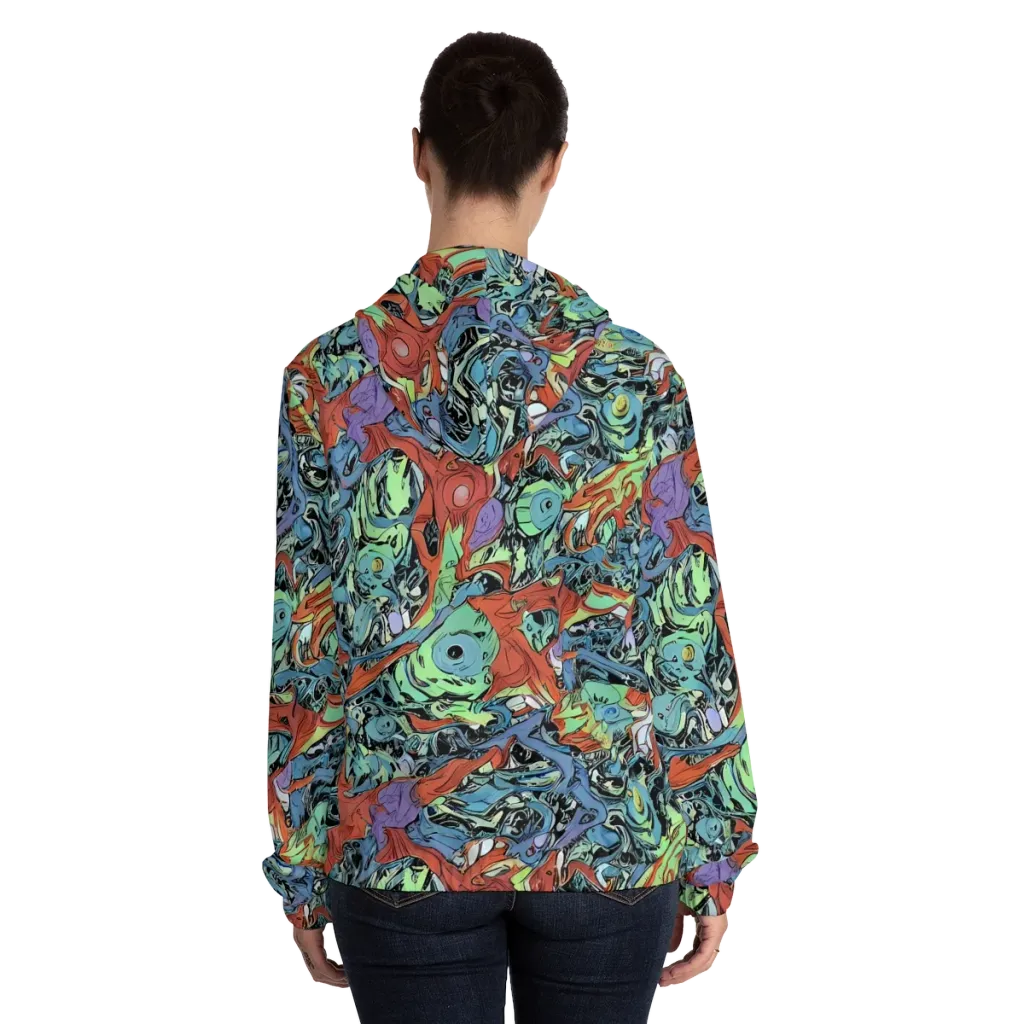 Surreal Shoal on Women's Full-Zip Hoodie — Back On Person